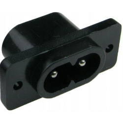 GNIAZDO MĘSKIE 230V IEC320 PŁASKIE 2P PANEL