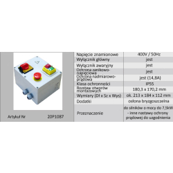 WYŁĄCZNIK Z/N 20P1087 400V DO MASZYN