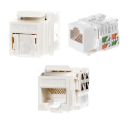 MODUŁ KEYSTONE RJ45 UTP KAT. 5E Z ZACISKIEM, BIAŁY