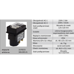 WYŁĄCZNIK Z/N 31P0033 230V/16A IP54