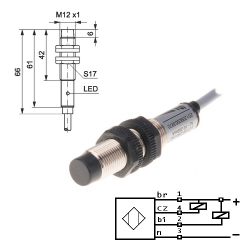 CZUJNIK INDUKCYJNY PCID-4ZRN (NPN;NO+NC;0-4mm)