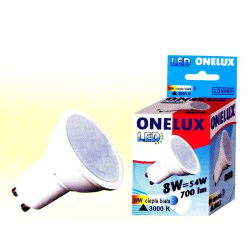 ŻARÓWKA LED GU10 8W(55W) WW 700lm 3000K ONELUX