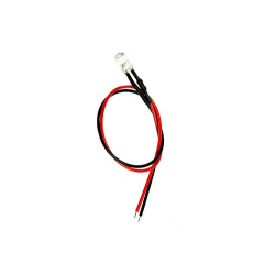 DIODA LED 12V 5mm CZERWONA Z PRZEW 20cm