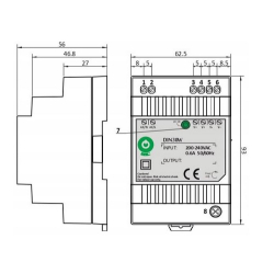 ZASILACZ NA SZYNĘ 24V 1,25A DIN30W24