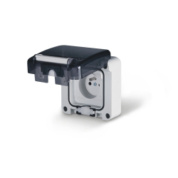 GNIAZDO P/T 1-KR. Z/U 16A ZAMYKANE IP66 SCAME
