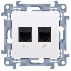 GNIAZDO SIMON10 RJ45 C62.01/11 PODWÓJNE CAT.6