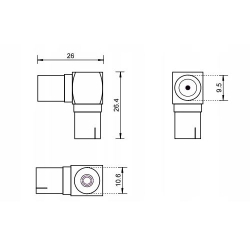 WTYK ANTENOWY KĄTOWY DUŻY