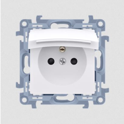 GNIAZDO 230V SIMON10 CGZ1B.01/11 Z/U POJ. BIAŁE