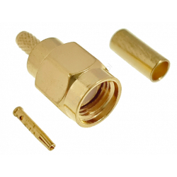 WTYK SMA-RP NA RG-174 ZACISKANY ZŁ. (MĘSKI)