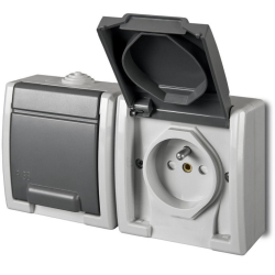 GNIAZDO 230V N/T EPN PODW. GNT-2X2P+Z 16A IP55