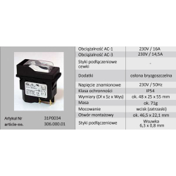 WYŁĄCZNIK Z/N 31P0034 230V/16A IP54