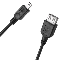 KABEL USB A GNIAZDO - miniUSB WTYK 5PIN 1M
