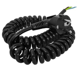 PRZEWÓD SPIRALNY Z WTYCZKĄ 3X1,00 3M CZARNY