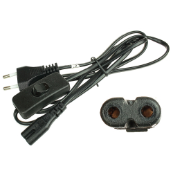 KABEL ZASILAJĄCY Z WTYKIEM I WYŁ. 1,5m CZARNY