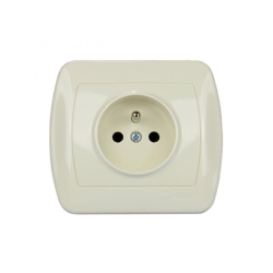 GNIAZDO 230V AKORD AGZ1E/12 POJ.Z/U,P/T BEŻOWE