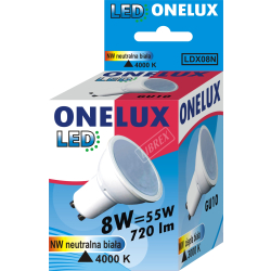 ŻARÓWKA LED GU10 8W(55W) NW 720lm 4000K ONELUX