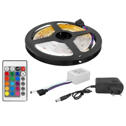 TAŚMA LED 12VDC RGB (5m) + STEROWNIK + ZASILACZ