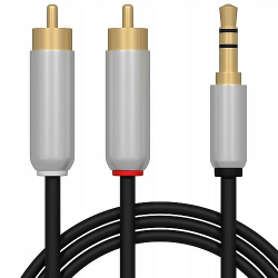 PRZYŁ. JACK WT.3,5ST-2xWT.RCA 1,5m PREMIUM METAL