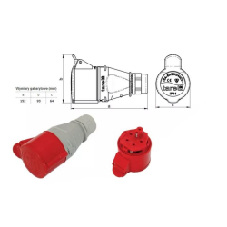 GNIAZDO 400V 5B 16A IP44 TAREL PRZENOŚNE