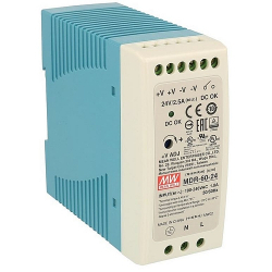 ZASILACZ NA SZYNĘ 24V 2,5A MDR-60-24 MEAN WELL