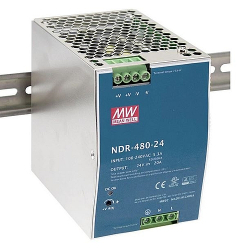 ZASILACZ NA SZYNĘ 24V 20A NDR-480-24 MEAN WELL