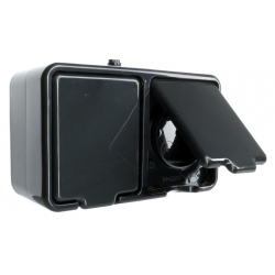 GNIAZDO 230V 16A N/T PODWÓJNE NT230H05 CEDAR CZARN