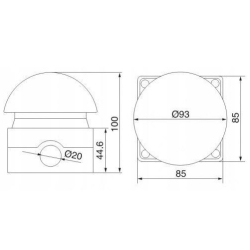 PRZYCISK AD AS22-FAK542-Y 1NO+1NC AWAR. GRZYBEK