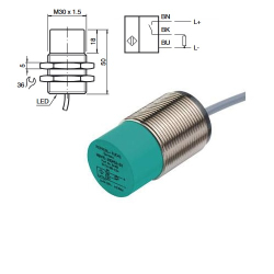 CZUJNIK INDUKCYJNY NBN25-30GM50-E2 PNP;NO;0-25mm