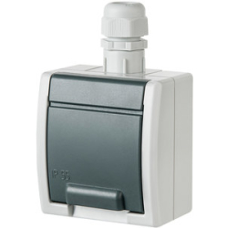 GNIAZDO 230V N/T EPN POJ. GNT-2P+Z 16A DŁAWIK IP65