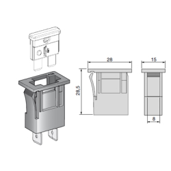 GNIAZDO BEZPIECZNIKOWE SAM. UNIVAL DO OBUDOWY